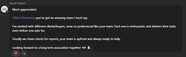A chat message about The Lead Penguin